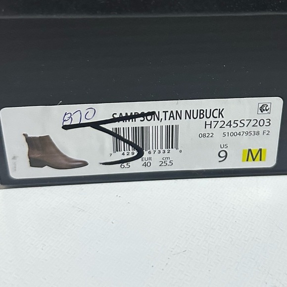 Naturalizer Sampson Tan Nubuck Block Heel Zip Chelsea Ankle Boots Size 9M NIB - Picture 8 of 9